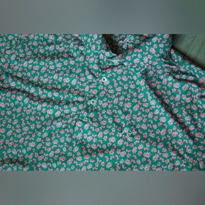 Rhoback Men’s Performance Polo The Azalea Masters Print Pink/Green Shirt Size XL